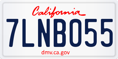 CA license plate 7LNB055