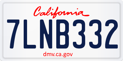 CA license plate 7LNB332
