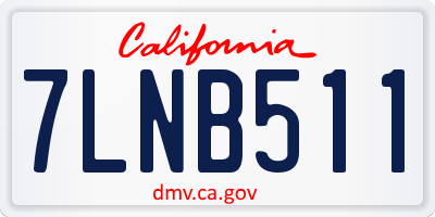 CA license plate 7LNB511