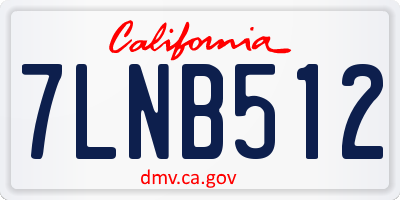 CA license plate 7LNB512