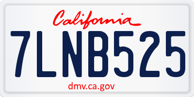 CA license plate 7LNB525