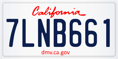 CA license plate 7LNB661