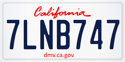 CA license plate 7LNB747