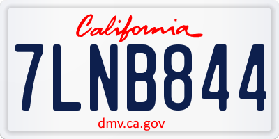 CA license plate 7LNB844