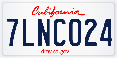 CA license plate 7LNC024