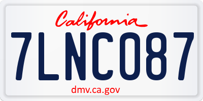 CA license plate 7LNC087