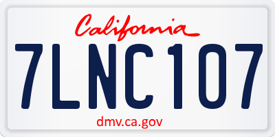 CA license plate 7LNC107