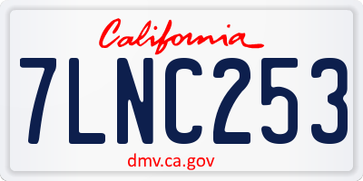 CA license plate 7LNC253