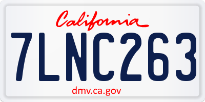 CA license plate 7LNC263
