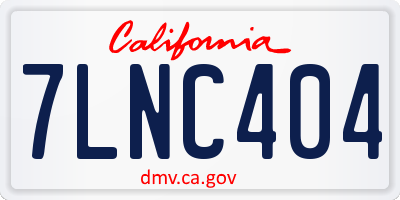 CA license plate 7LNC404