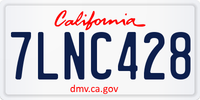 CA license plate 7LNC428