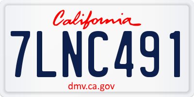 CA license plate 7LNC491