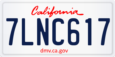 CA license plate 7LNC617