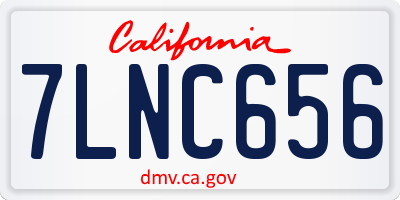 CA license plate 7LNC656