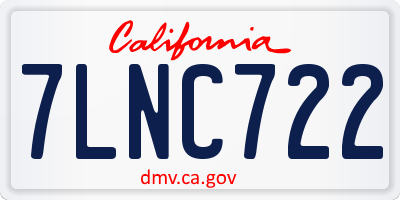CA license plate 7LNC722