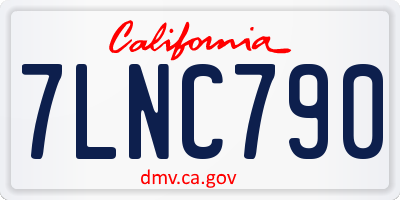 CA license plate 7LNC790