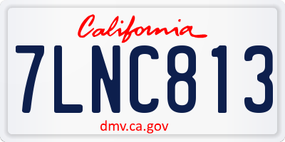 CA license plate 7LNC813