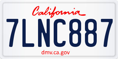 CA license plate 7LNC887