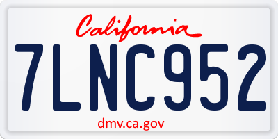 CA license plate 7LNC952