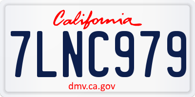 CA license plate 7LNC979