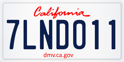 CA license plate 7LND011