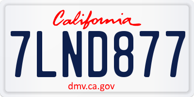 CA license plate 7LND877