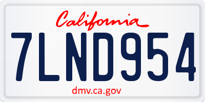 CA license plate 7LND954