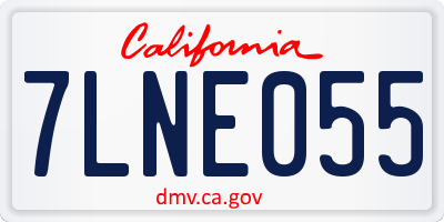 CA license plate 7LNE055
