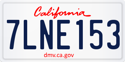 CA license plate 7LNE153