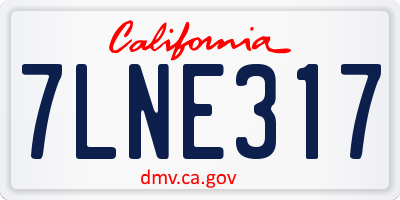 CA license plate 7LNE317
