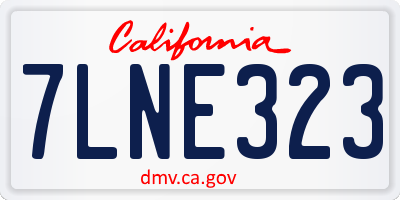 CA license plate 7LNE323