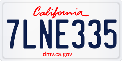 CA license plate 7LNE335