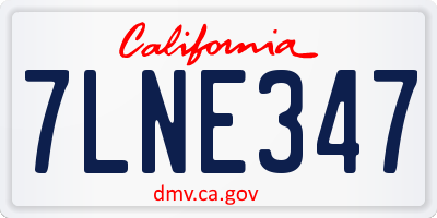 CA license plate 7LNE347