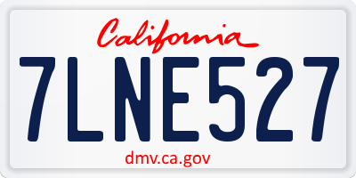 CA license plate 7LNE527
