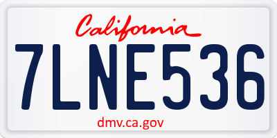 CA license plate 7LNE536