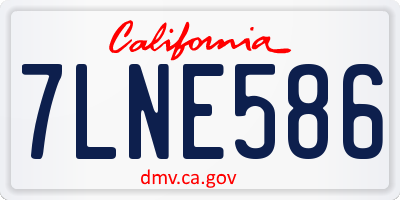 CA license plate 7LNE586
