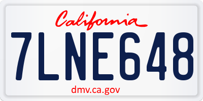 CA license plate 7LNE648