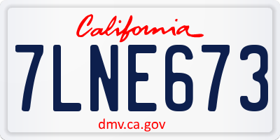 CA license plate 7LNE673