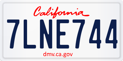 CA license plate 7LNE744