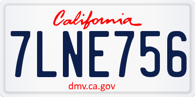 CA license plate 7LNE756