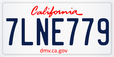 CA license plate 7LNE779