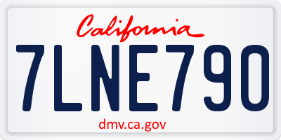 CA license plate 7LNE790