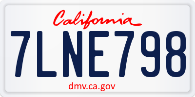 CA license plate 7LNE798