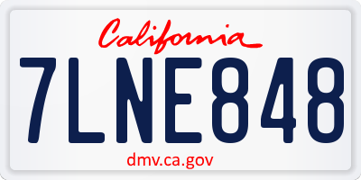 CA license plate 7LNE848