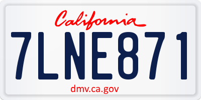 CA license plate 7LNE871