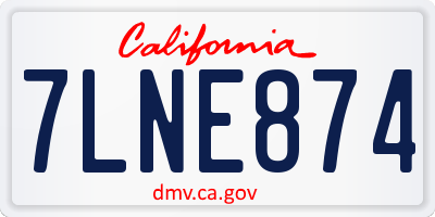 CA license plate 7LNE874