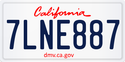 CA license plate 7LNE887