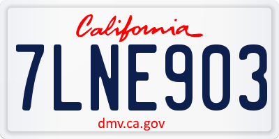 CA license plate 7LNE903