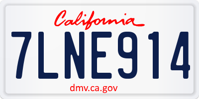 CA license plate 7LNE914