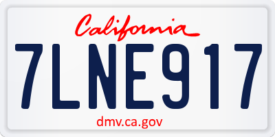 CA license plate 7LNE917